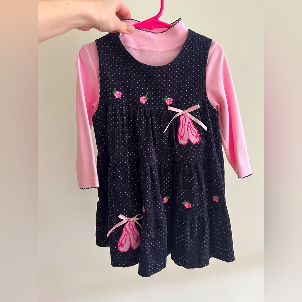 “Rare, Too” brand Kids Ballet themed dress with shirt NWOT ballerina outfit